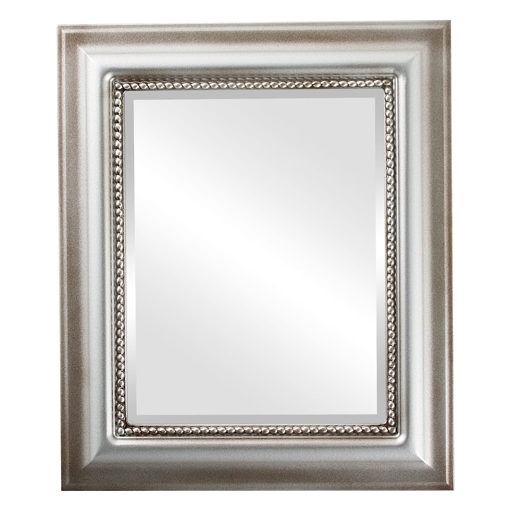 Heritage Framed Rectangle Mirror in Silver Shade - Silver/Brown