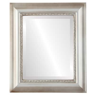 Chicago Framed Rectangle Mirror in Silver Shade - Silver/Brown