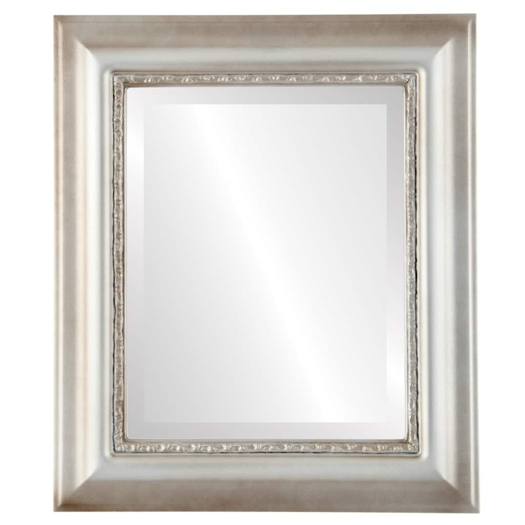 Chicago Framed Rectangle Mirror in Silver Shade - Silver/Brown