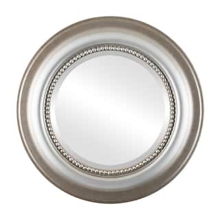 Heritage Framed Round Mirror in Silver Shade - Silver/Brown