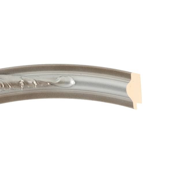 Florence Framed Oval Mirror in Silver Shade - Silver/Brown