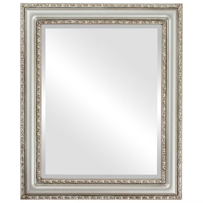 Dorset Framed Rectangle Mirror in Silver Shade - Silver/Brown