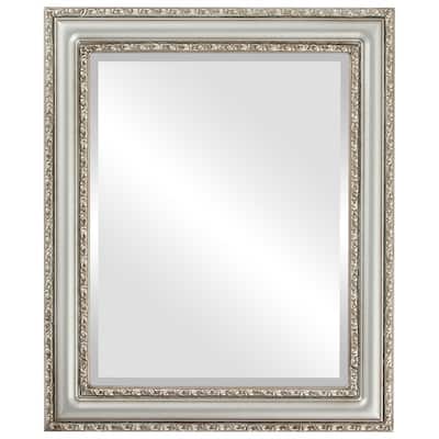 Dorset Framed Rectangle Mirror in Silver Shade - Silver/Brown