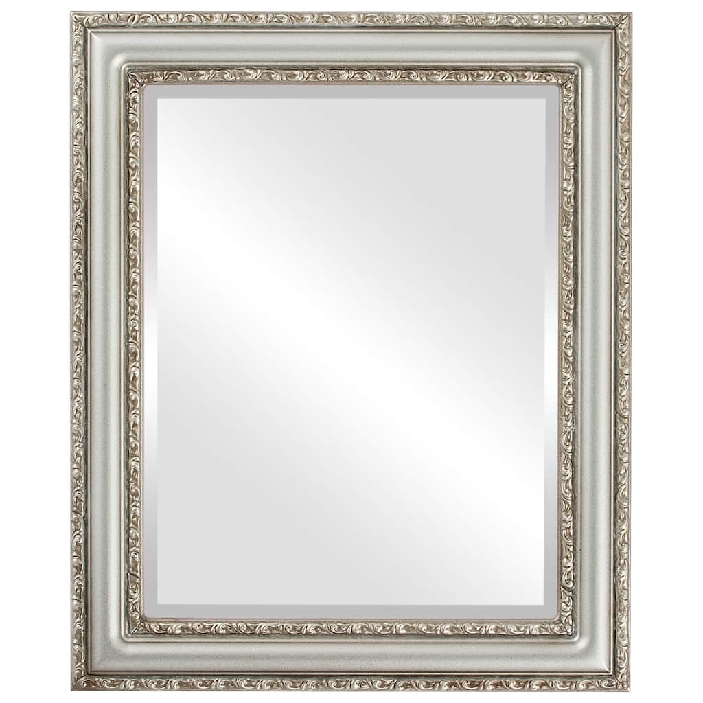 Dorset Framed Rectangle Mirror in Silver Shade - Silver/Brown