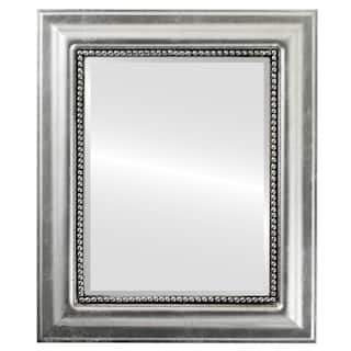 Heritage Framed Rectangle Mirror in Silver Leaf with Black Antique - Silver/Black