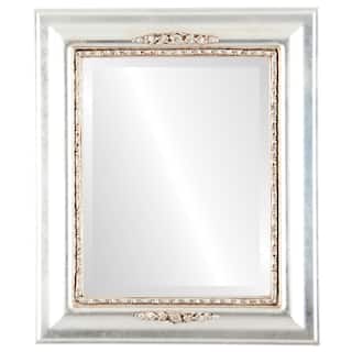 Boston Framed Rectangle Mirror in Silver Leaf with Brown Antique - Silver/Brown