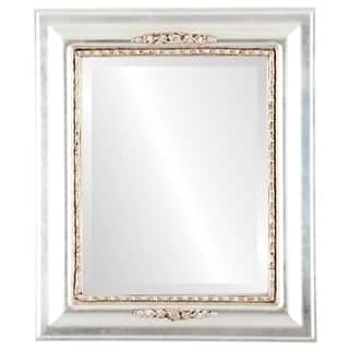 Boston Framed Rectangle Mirror in Silver Leaf with Brown Antique - Silver/Brown