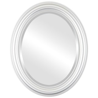 Philadelphia Framed Oval Mirror in Silver Spray