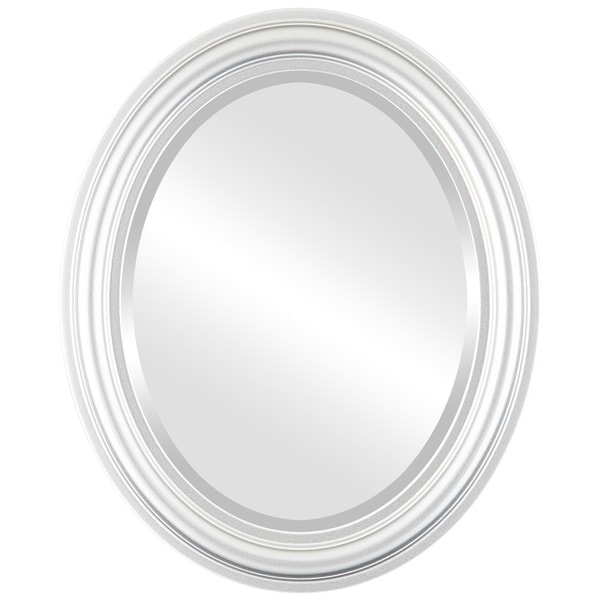 Philadelphia Framed Oval Mirror in Silver Spray