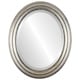 preview thumbnail 1 of 2, Philadelphia Framed Oval Mirror in Silver Leaf with Brown Antique - Silver/Brown