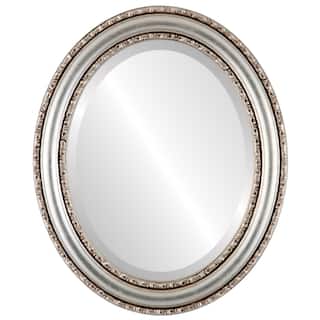 Dorset Framed Oval Mirror in Silver Leaf with Brown Antique - Silver/Brown