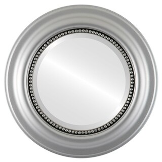 Heritage Framed Round Mirror in Silver Spray