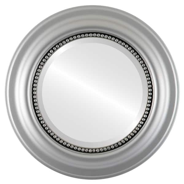 slide 2 of 4, Heritage Framed Round Mirror in Silver Spray