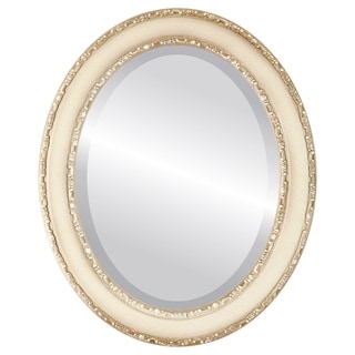 Monticello Framed Oval Mirror in Taupe