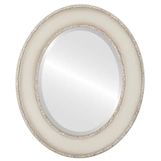 Paris Framed Oval Mirror in Taupe