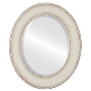 Paris Framed Oval Mirror in Taupe
