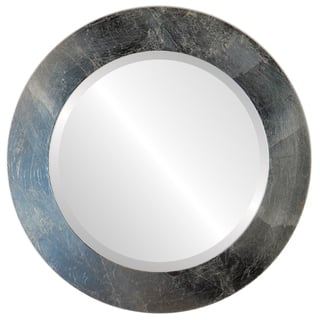 Soho Framed Round Mirror in Silver Leaf with Brown Antique - Silver/Brown