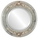 preview thumbnail 1 of 2, Ramino Framed Round Mirror in Silver Leaf with Brown Antique - Silver/Brown