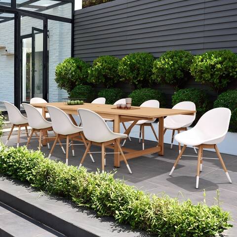 Amazonia Bonita White 11 piece Extendable Patio Dining Set