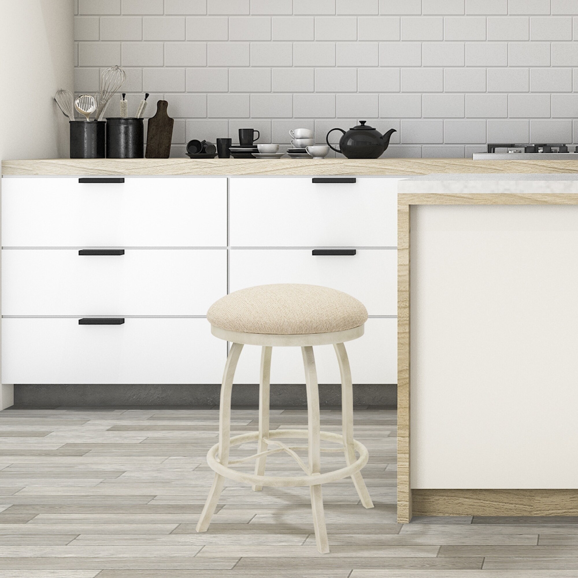 Shop Black Friday Deals On Taylor Gray Home Brighton 26 Counter Height Metal Swivel Backless Barstool In Haze 90378 Fabric And Ivory Finish Overstock 20731829