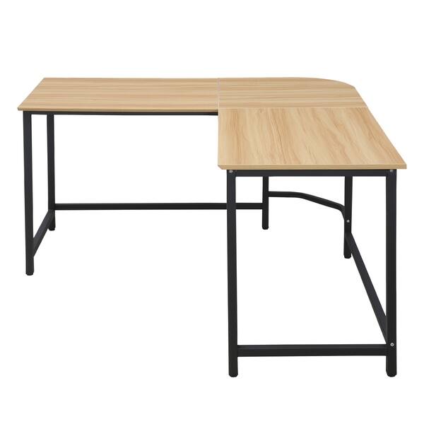 EdgeMod The Tristan Compact LShaped Office Desk in Natural, Black