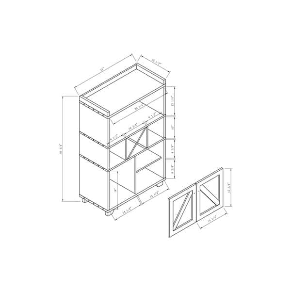 Furniture of America Keya Farmhouse 6shelf Wine Buffet Bed