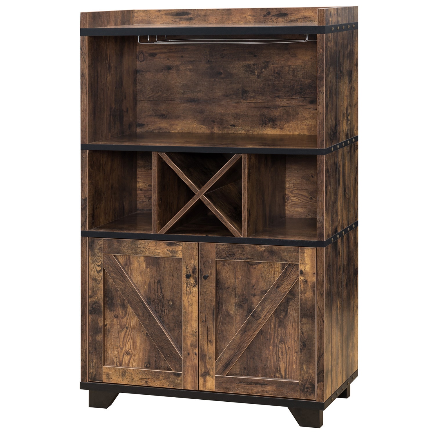 Furniture of America Wesleyan Rustic Farmhouse Wine Buffet eBay