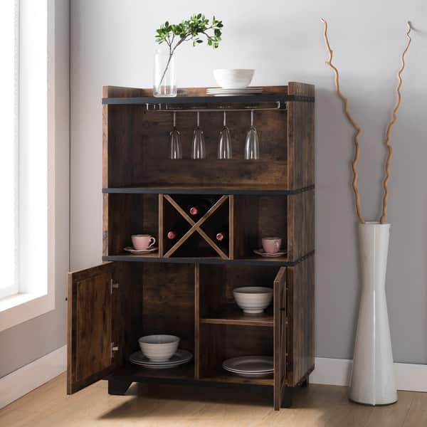 Shop Furniture Of America Keya Farmhouse 31 Inch Wine Cabinet