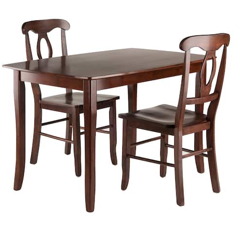 Inglewood 3-PC Set Dining Table w/ 2 Key Hole Back Chairs
