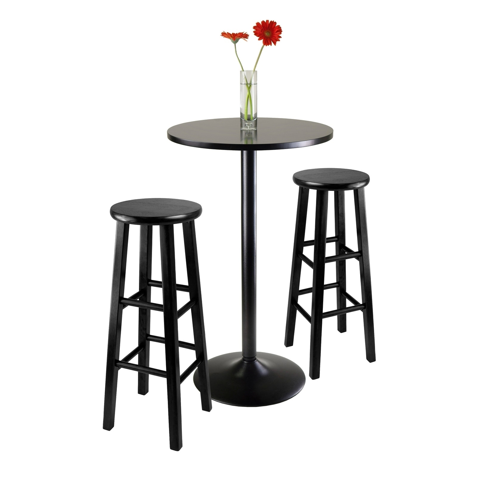 round black pub table and chairs