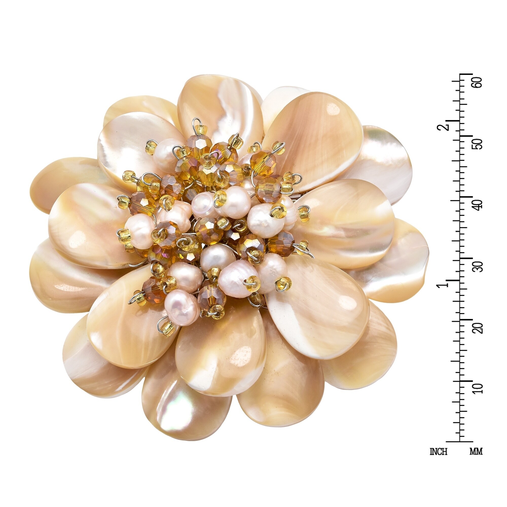 crystal flower brooch pin