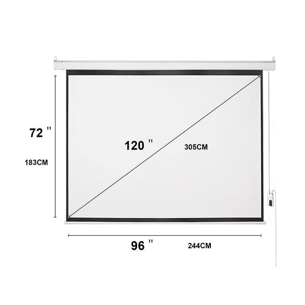 Shop 1 4 3 Hd Electric Projector Screen Remote Control Home Theater Projection Screen Matte White Overstock 73