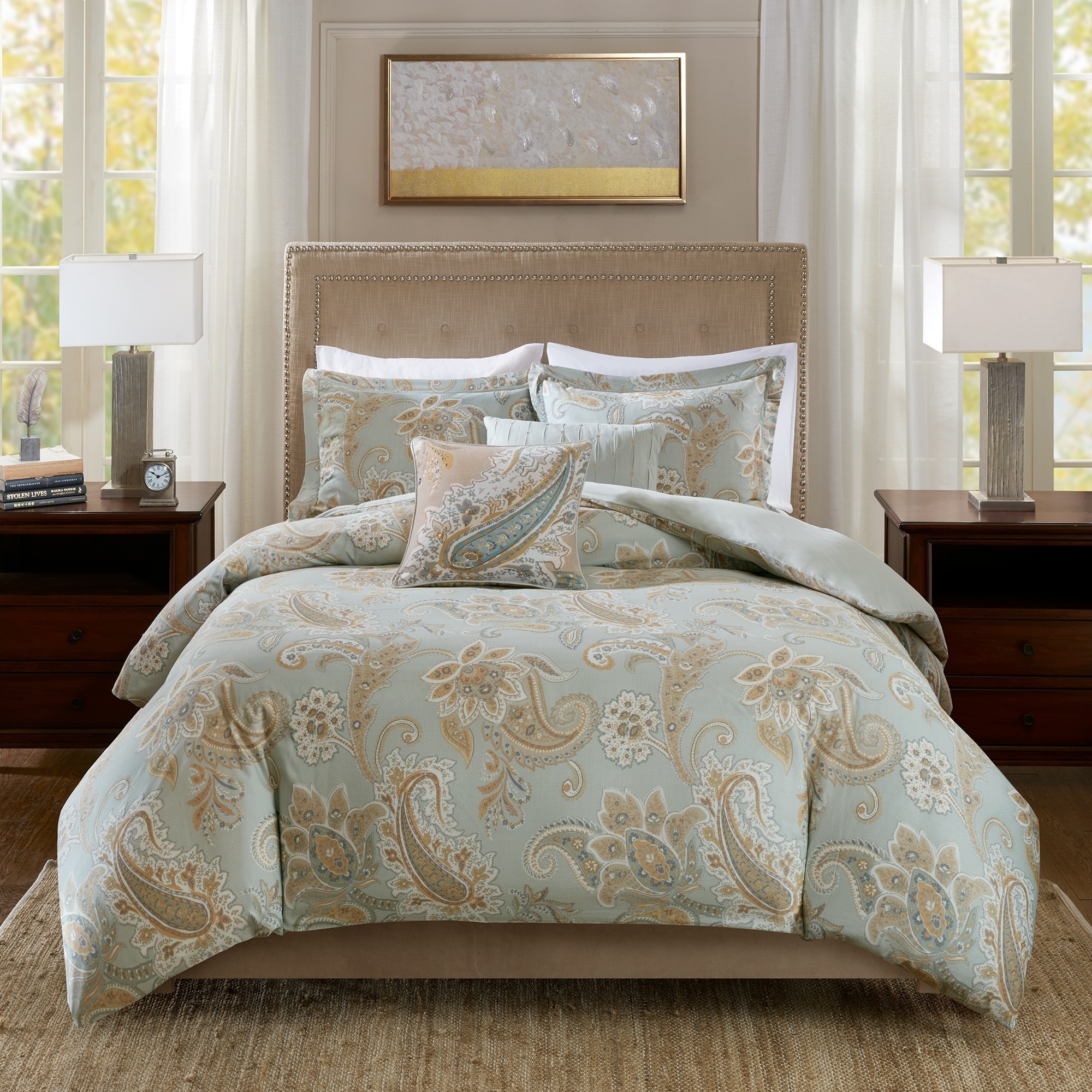 Harbor House Sienna Cotton Printed 5 Piece Duvet Cover Set Multi King//Cal King