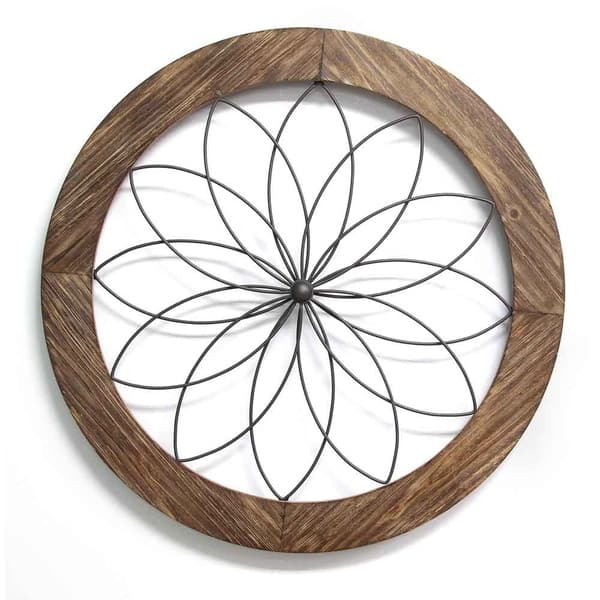 Stratton Home Decor Round Wood And Metal Medallion Wall Decor Overstock 20738527