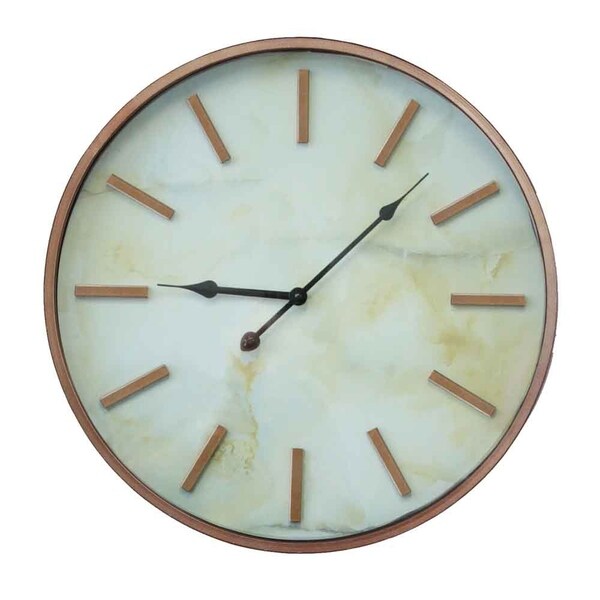 Stratton Home Decor Copper Marble Wall Clock