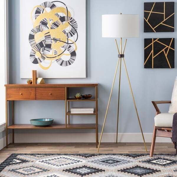 Shop Waterhouse 66 5 In Brass Modern Floor Lamp On Sale Free