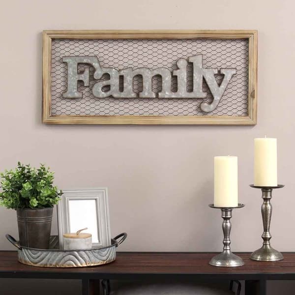 Shop Stratton Home Decor Framed Family Wall Sign Free Shipping