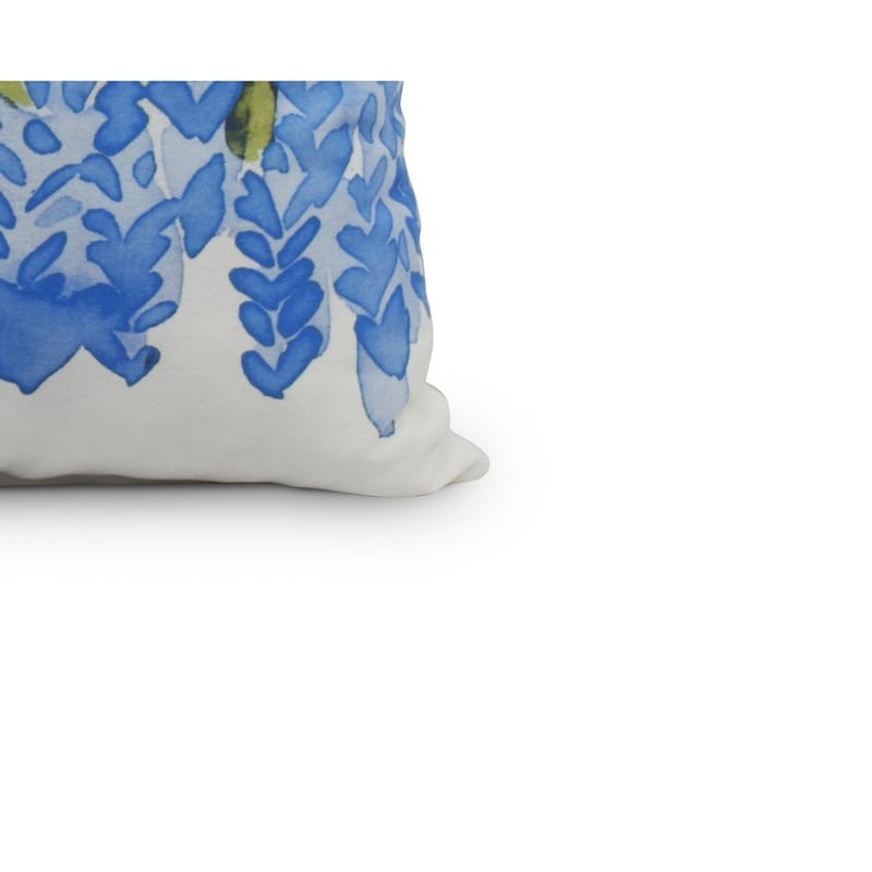 Flower Bell Bunch 20 inch Blue Decorative Floral Throw Pillow