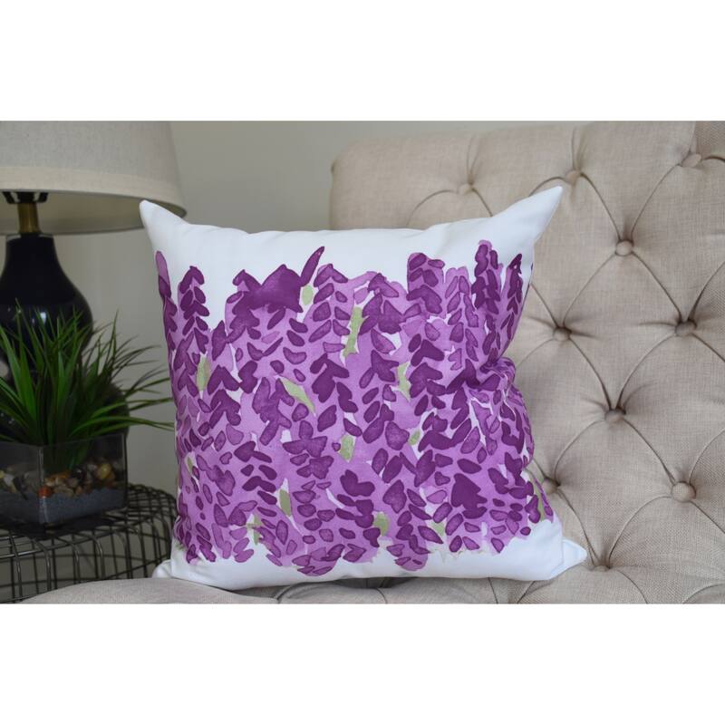 Flower Bell Bunch 20 inch Blue Decorative Floral Throw Pillow