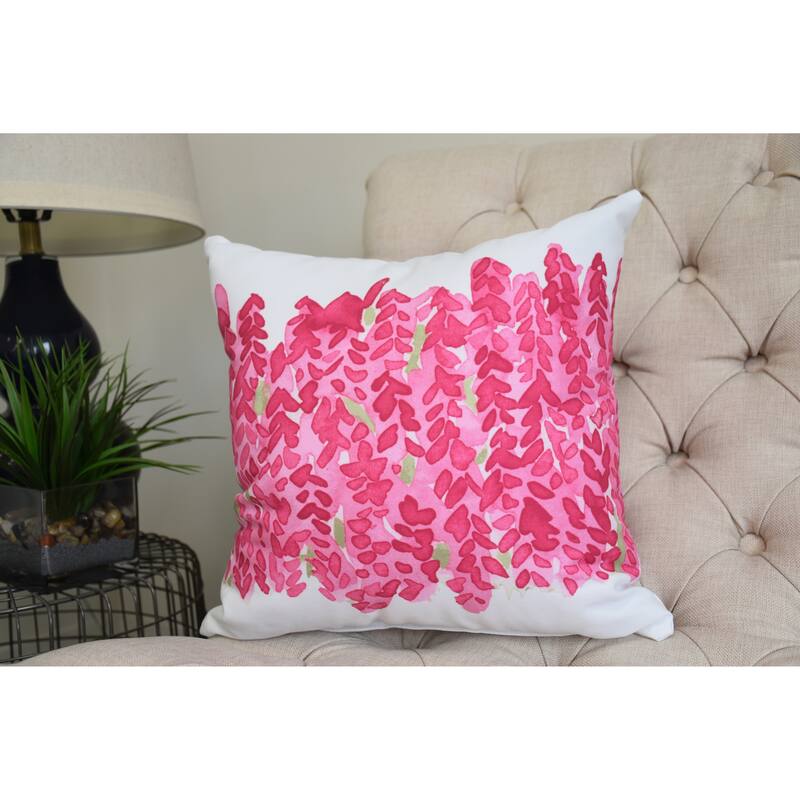 Flower Bell Bunch 20 inch Blue Decorative Floral Throw Pillow