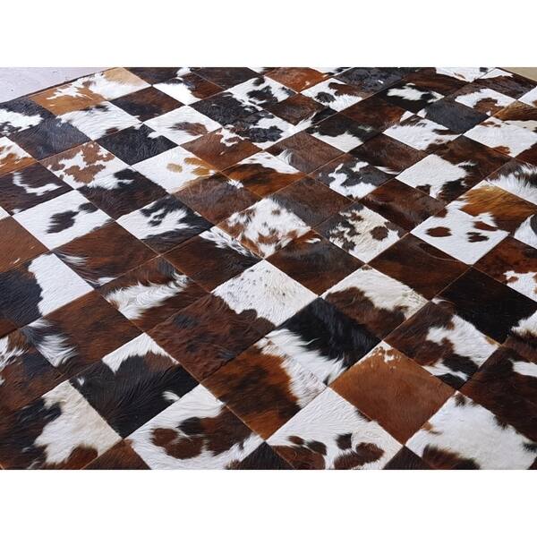 Shop Tricolor Cowhide Patchwork Rug 10 X 8 Ft Overstock 20739439