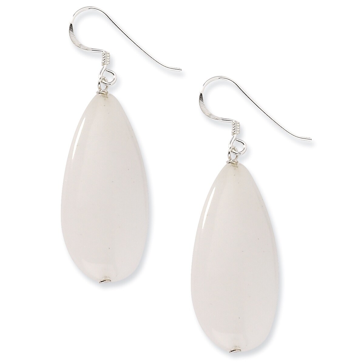 Versil Sterling Silver White Jade Earrings Versil Sterling Silver White Jade Earrings