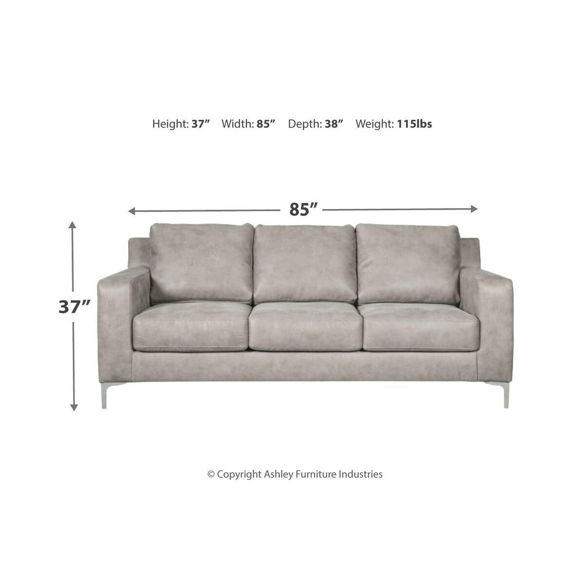 Strick Bolton Cohen Contemporary Grey Sofa