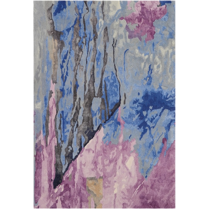 Nourison Hand-tufted Prismatic Area Rug - 3' 9" x 5' 9" - Grey/Multi - Rectangle
