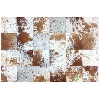 Shop Brown Speckles Cowhide Patchwork Rug Free Shipping Today