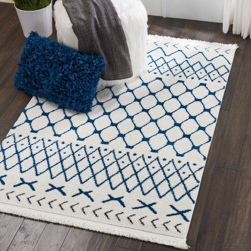 Nourison Kamala Moroccan Geometric Fringe Area Rug