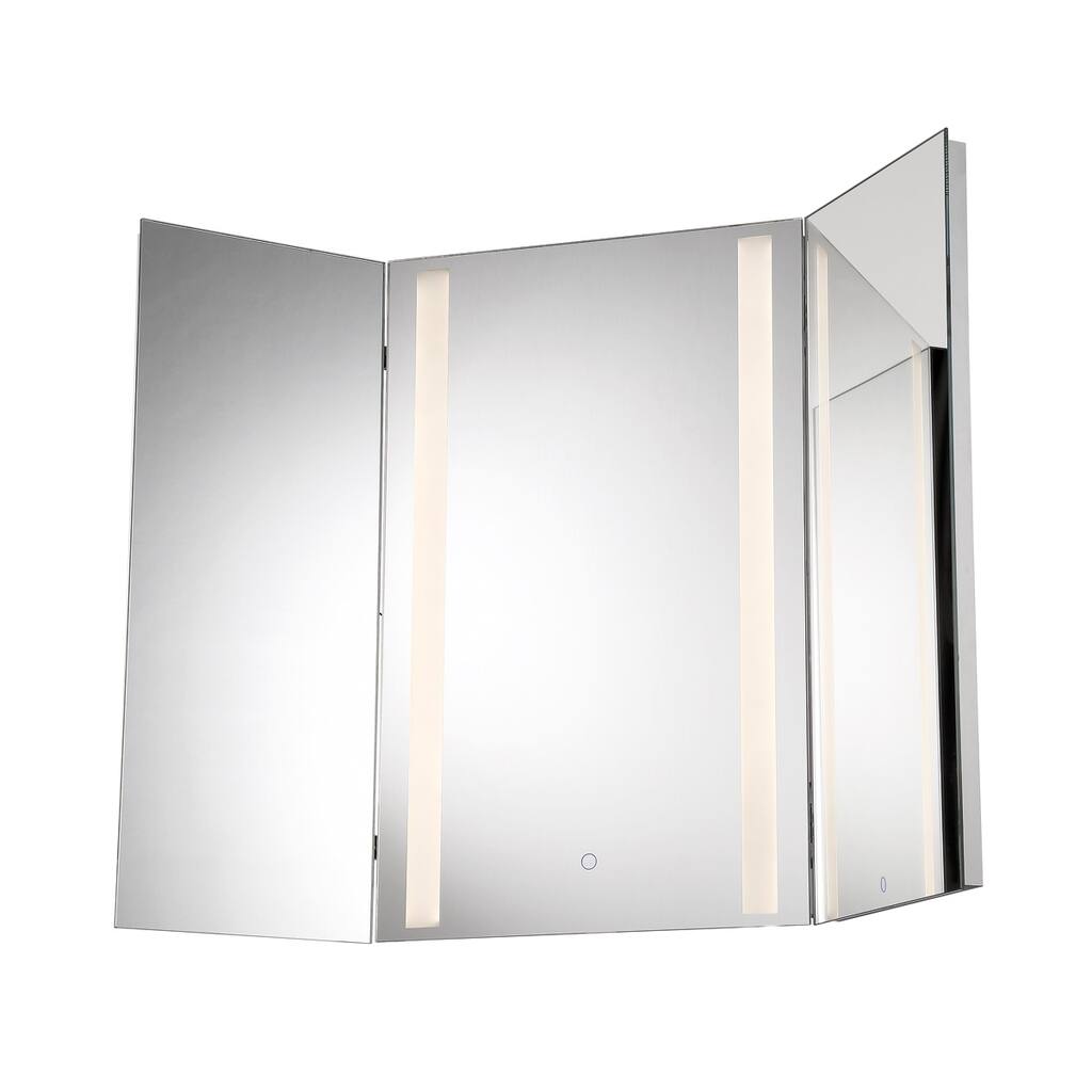 Eurofase Tri-Fold LED Small Mirror - 34000-014 - Silver - 31.5" long x 43.5" wide
