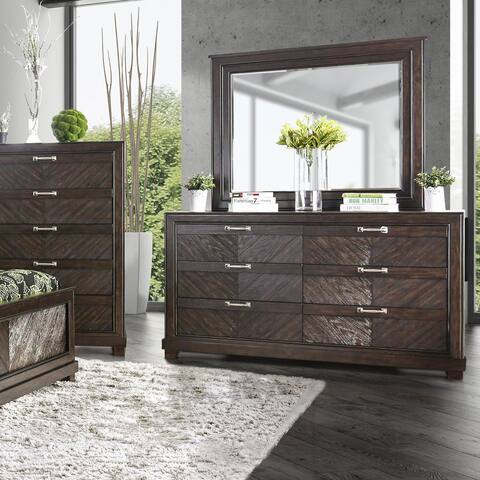 Furniture of America Moso Espresso 2-piece Dresser and Mirror Set