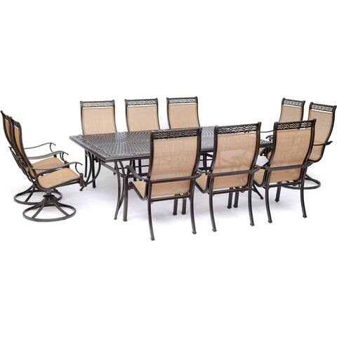 Hanover Manor 11-piece Outdoor Dining Set with Cast-top Table