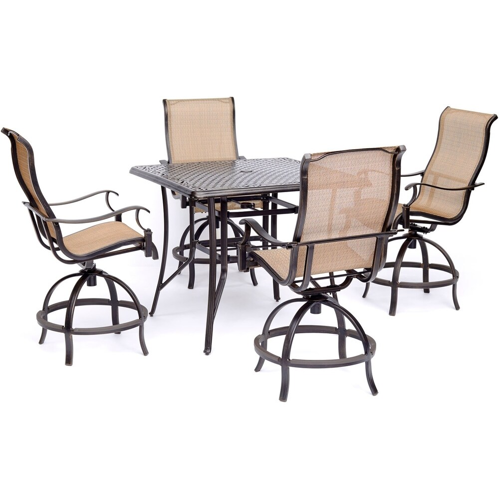 Hanoverhanover Manor 5 Piece High Dining Set With 42 In Cast Top Dining Table Dailymail